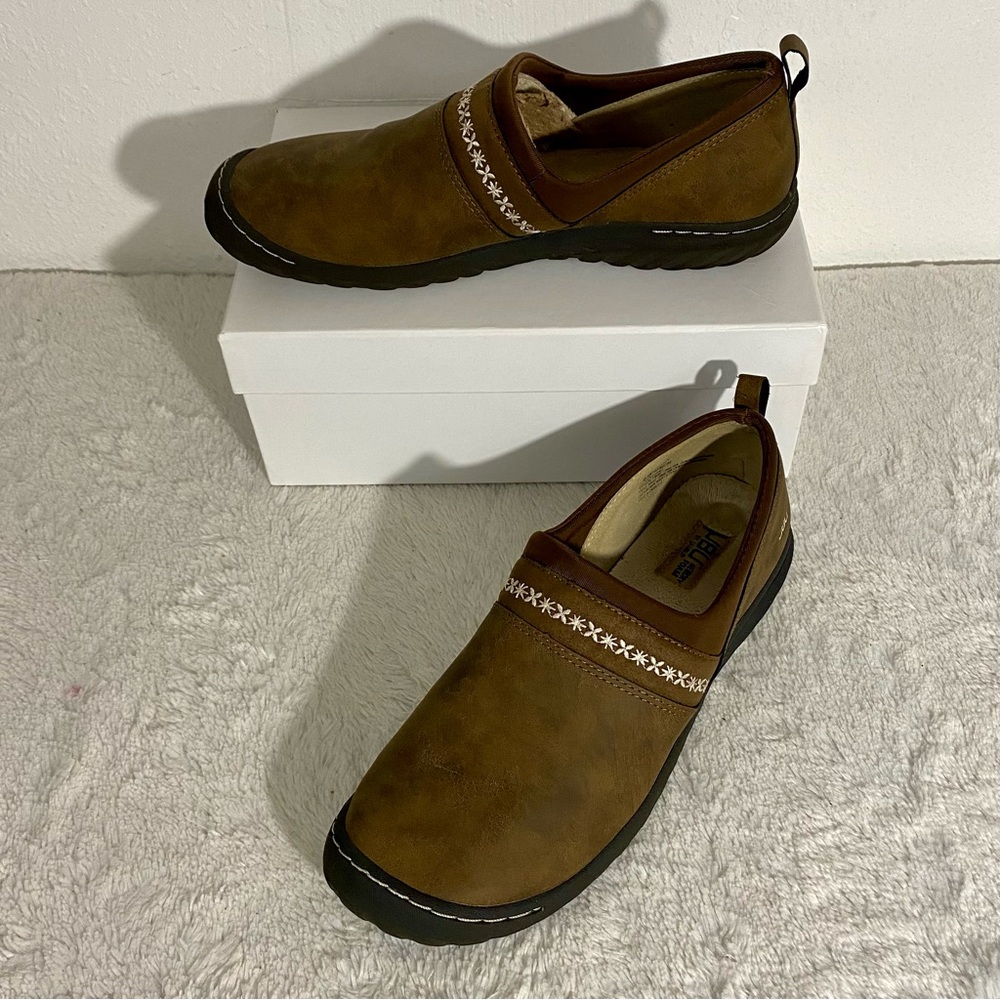 JBU by Jambu Becca Brown Microsuede Slip On Shoes Size 9.5M Faux Fur Lined